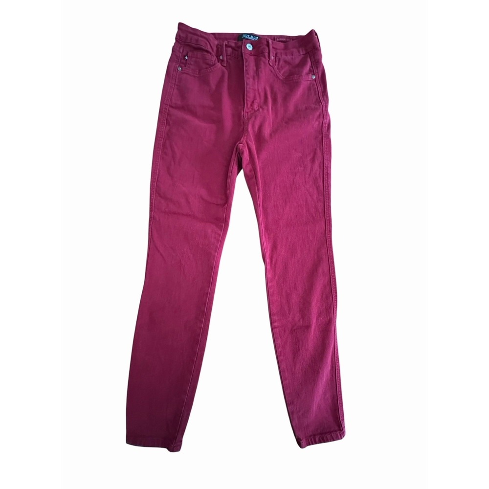 Judy Blue Jeans 11/30 High Rise Straight‎ Leg Stretch Garment Dyed Red #V4-1